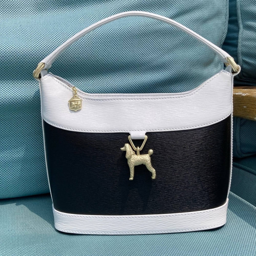 Kieselstein Cord Epi Leather Small Color Block Handbag Puddle Charm